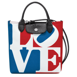 Sac bandoulière XS Longchamp x Robert Indiana , Toile - Blanc