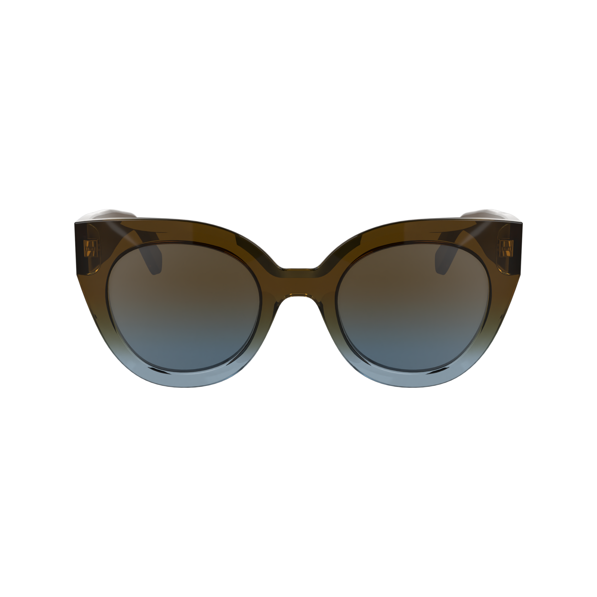 null Lunettes de soleil, Marron/Azur