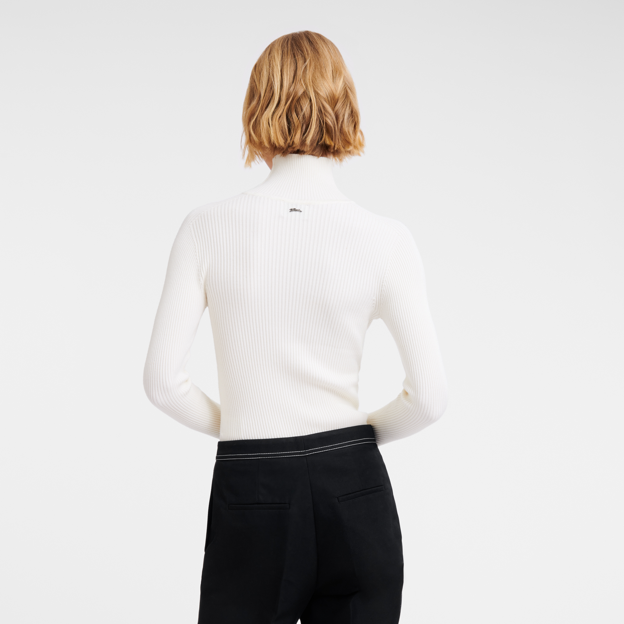 High collar fitted jumper, Ecru - View 3 of
3 - zoom in null High collar fitted jumper, Ecru