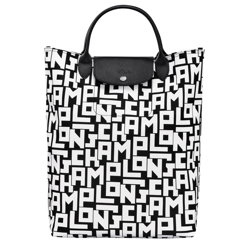 Le Pliage LGP M Tote bag , Black/White - Canvas  - View 1 of  4