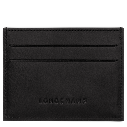 Le Roseau Card holder , Black - Leather