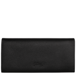 Le Foulonné Continental wallet , Black - Leather