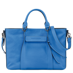 Longchamp 3D Tas met handgreep aan de bovenkant L , Kobalt - Leder