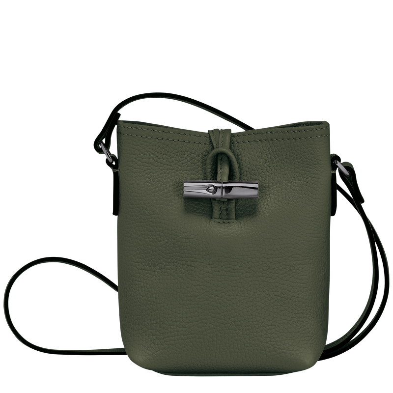 Le Roseau Essential Crossbodytas XS , Kaki - Leder  - Weergave 1 van  5