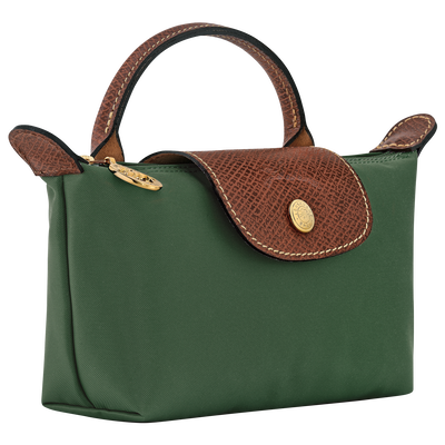 Le Pliage Original 附提把的小袋子 , 英式綠色 - 再生帆布