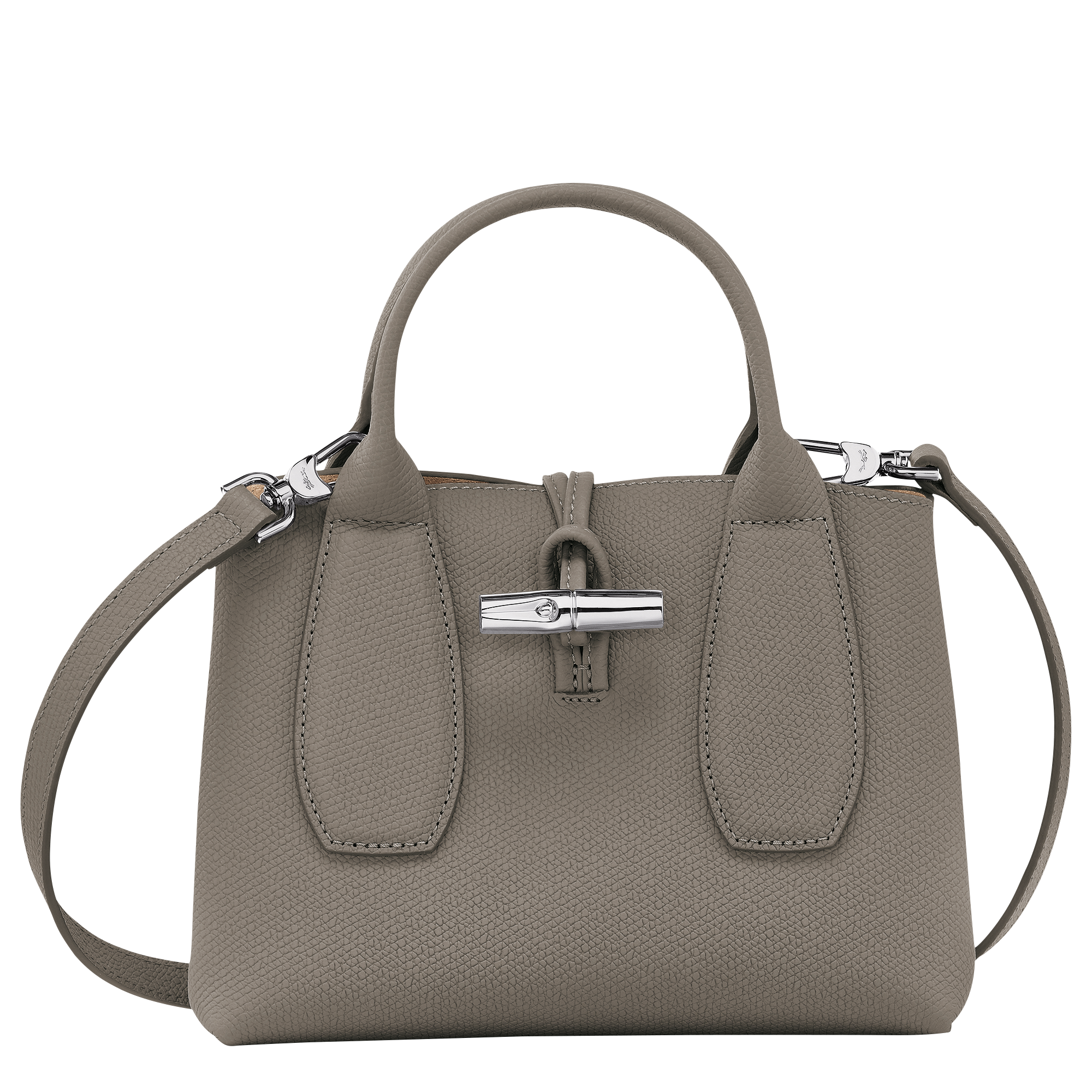 Longchamp, Bags, Longchamp Mini Roseau Top Handle Xs Extra Small  Crossbody Turtledove Grey
