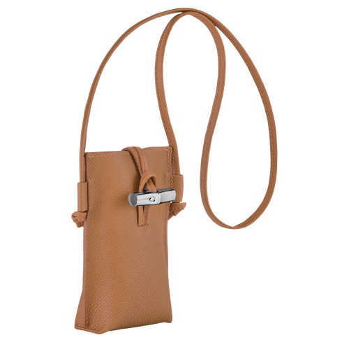 Pochette téléphone avec cordon Le Roseau , Cuir - Naturel - Vue 3 de 6