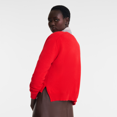 Cardigan , Red - Knit