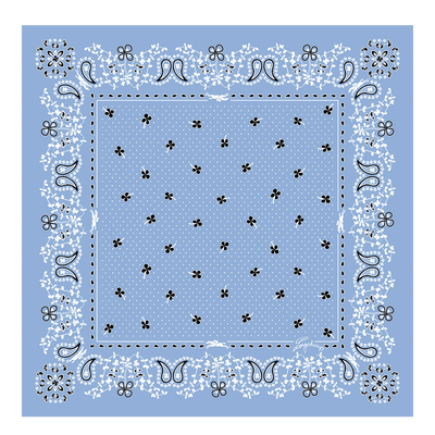 French Bandana Silk scarf 50 , Wave - Silk