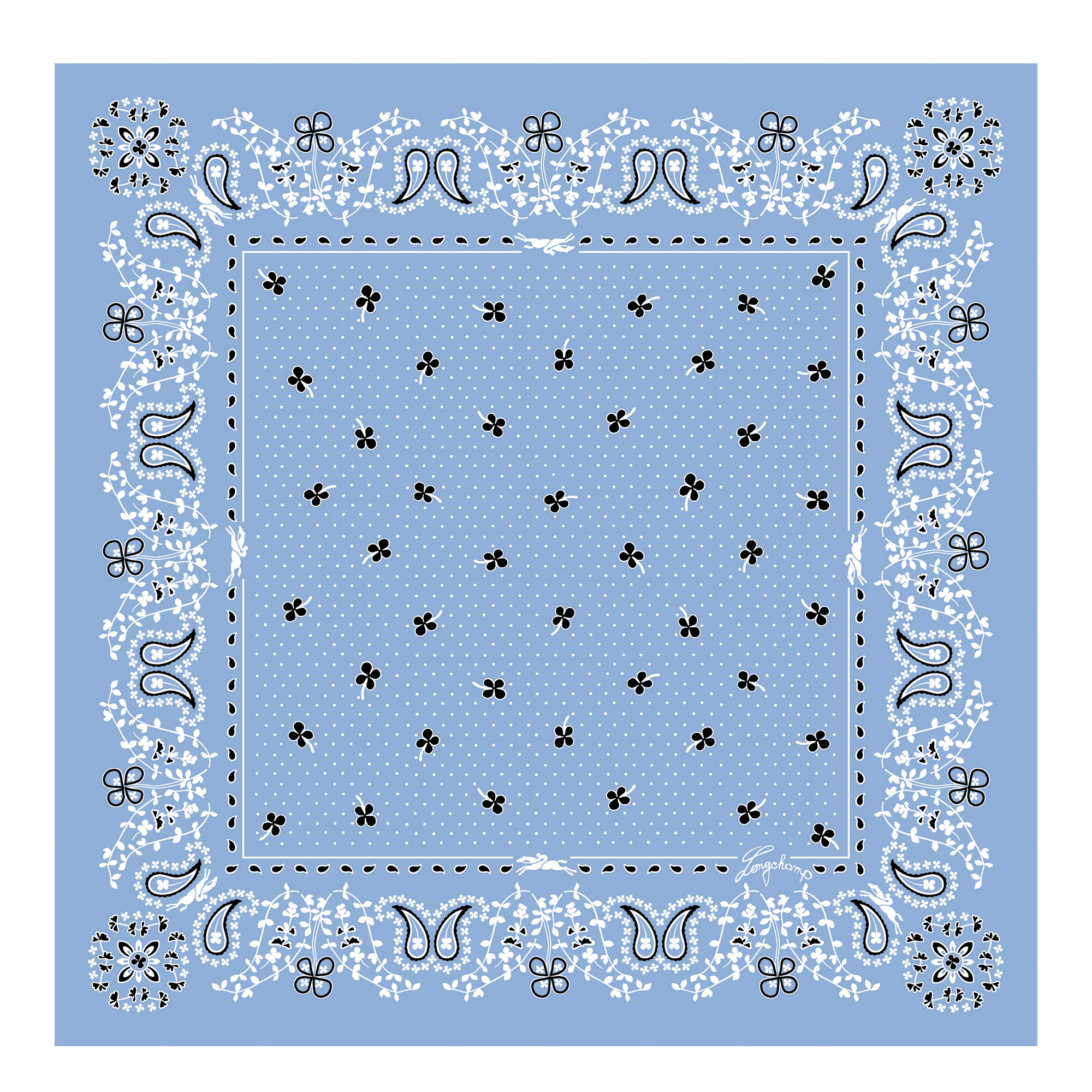 Wave Pic Reference French Bandana Silk scarf 50 Wave - Silk | Longchamp FR