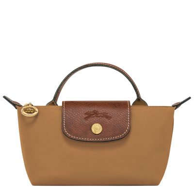 Trousse cosm&eacute;tiques avec poign&eacute;e Le Pliage Original , Toile recycl&eacute;e - Chamois