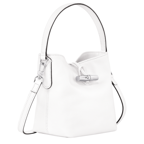 Sac seau XS Roseau , Cuir - Blanc - Vue 3 de 5