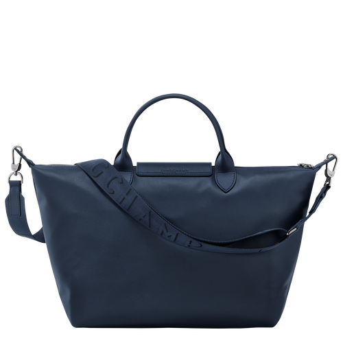 Le Pliage Xtra L Handbag , Navy - Leather - View 4 of  5