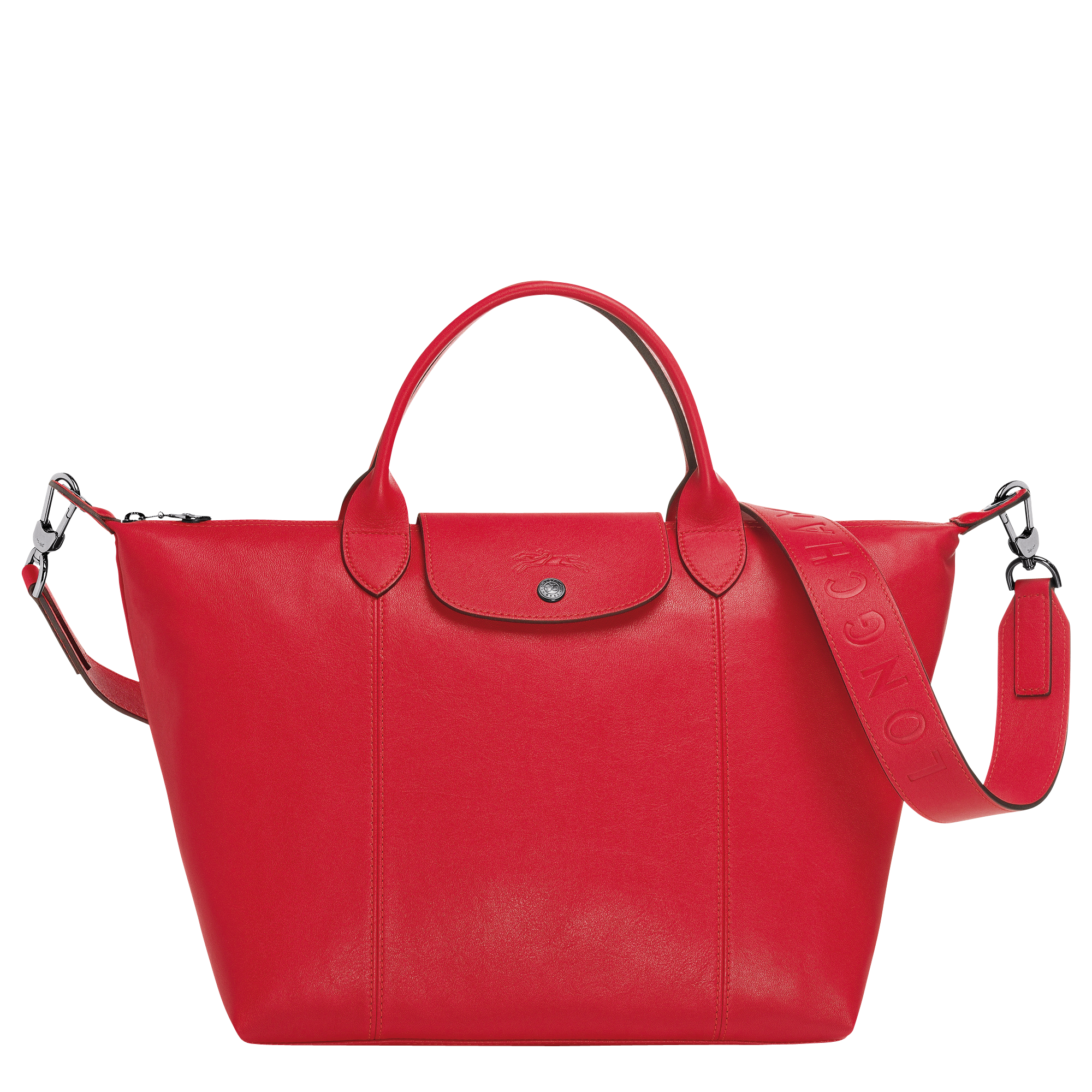 Top handle bag M Le Pliage Cuir Red 