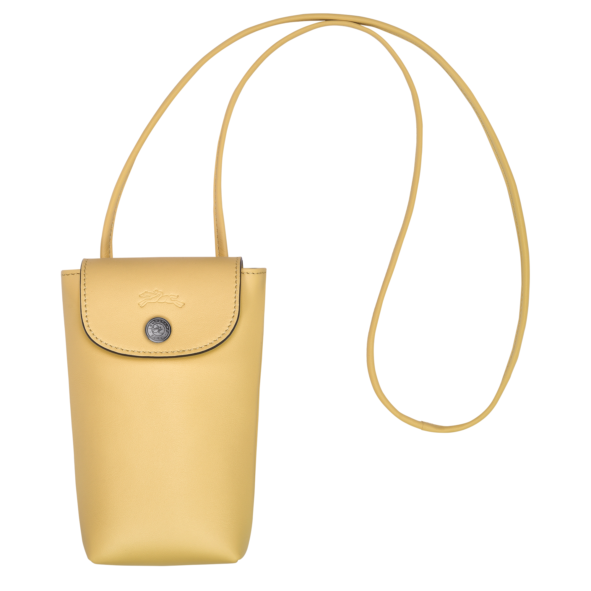 Le Pliage Xtra 裝飾皮革滾邊的手機殼, 小麥白