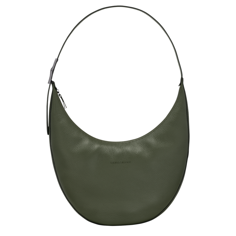 Umhängetasche L Le Roseau Essential Leder - Khaki | Longchamp DE