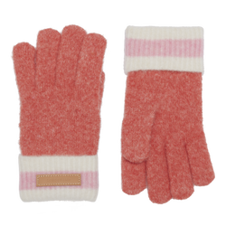 Gloves , Coral/Pink - Knit