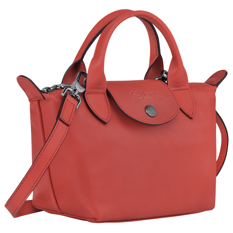 Le Pliage Cuir Top handle bag XS, Terracotta
