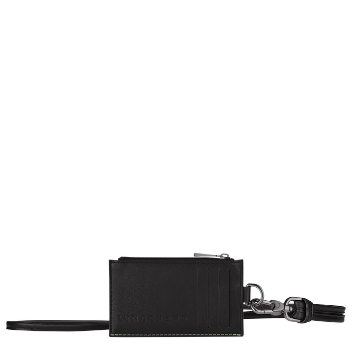 Longchamp 3D カードホルダー （ストラップ付）, ブラック