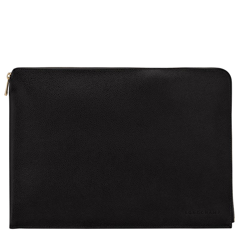Le Foulonn&eacute; Laptop case , Black - Leather  - View 1 of 2