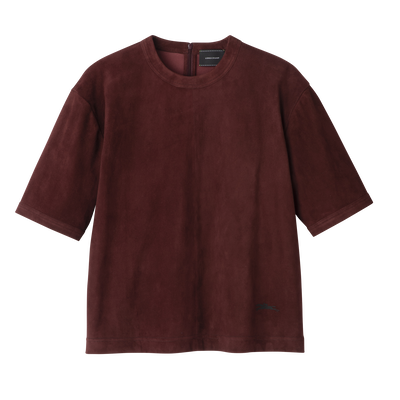 Kurztop aus Leder, Bordeaux