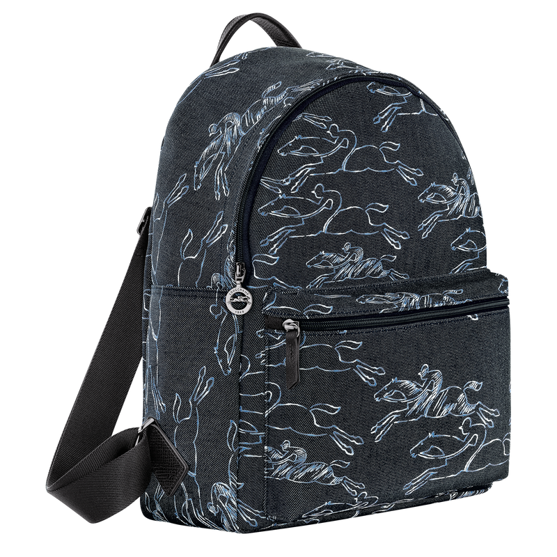 Le Pliage Collection L Backpack , Navy - Canvas  - View 3 of  6