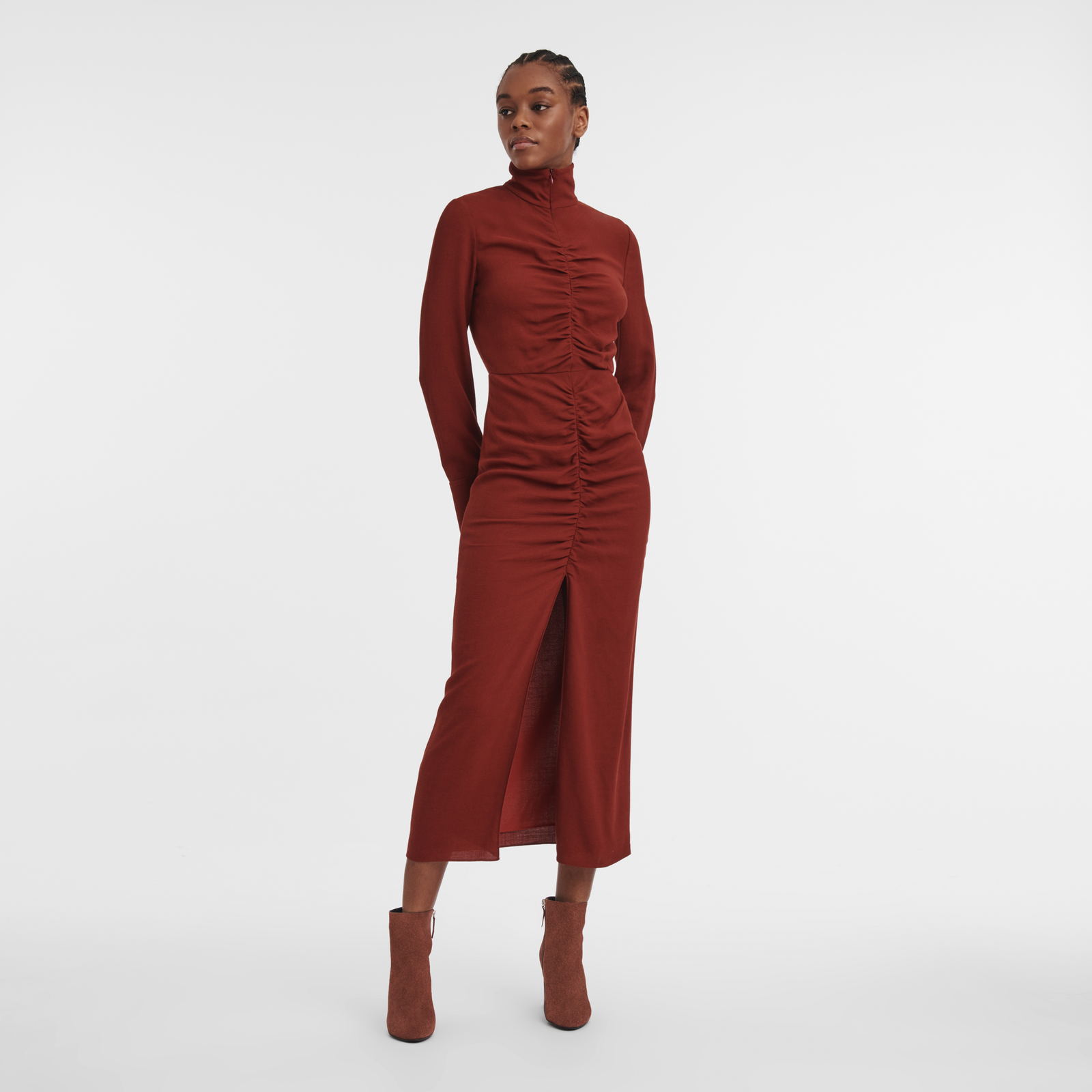 Robe Crêpe Acajou (61144FLU204T36) Longchamp FR