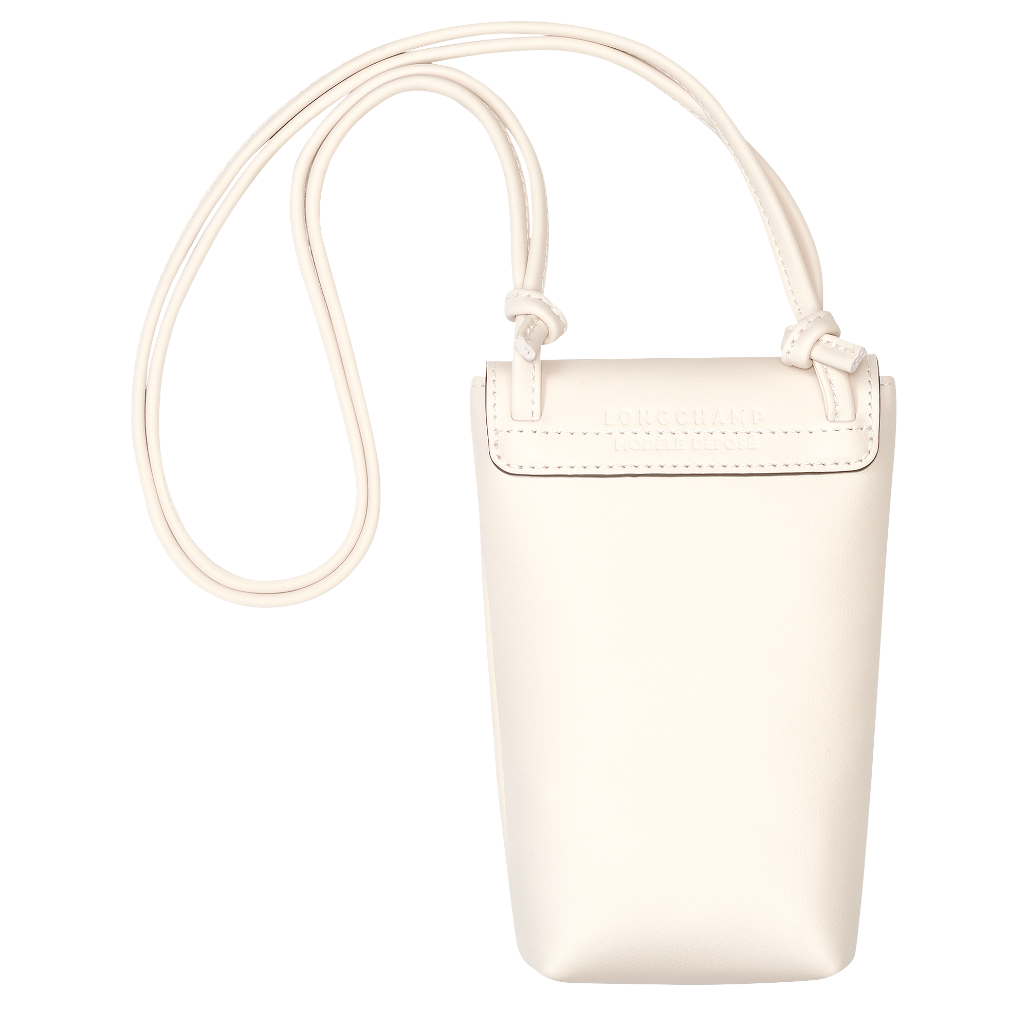 Le Pliage Xtra Mobiltelefon-Etui mit Lederbändchen, Ecru