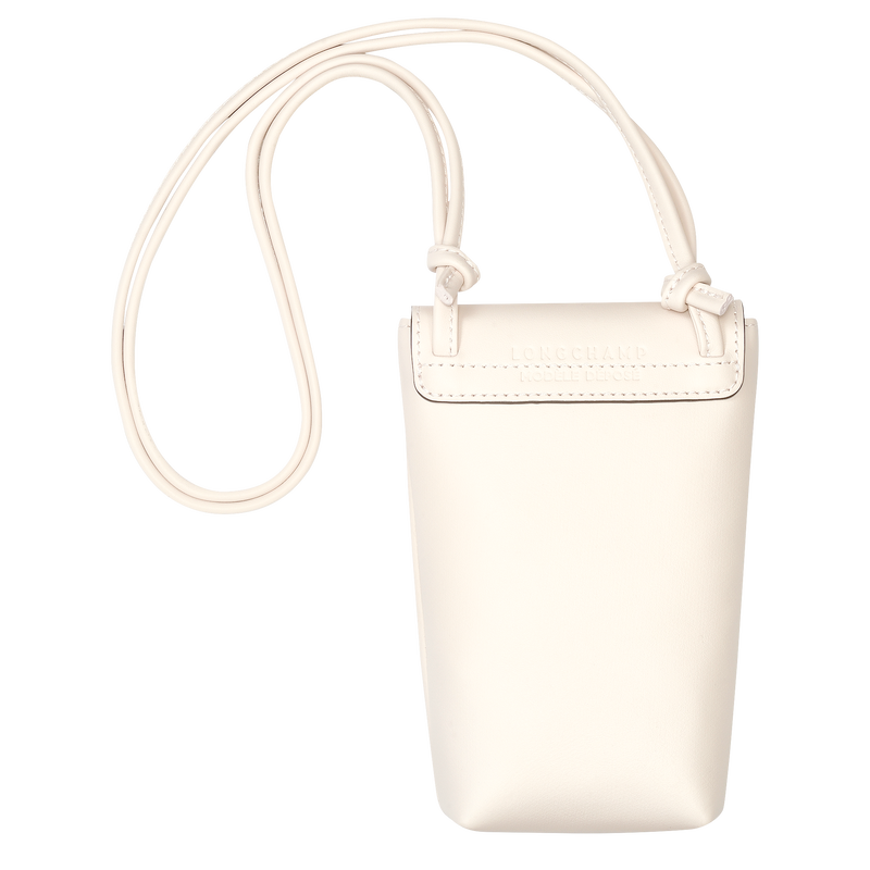 Mobiltelefon-Etui mit Lederbändchen Le Pliage Xtra , Leder - Ecru  - Ansicht 4 von 4
