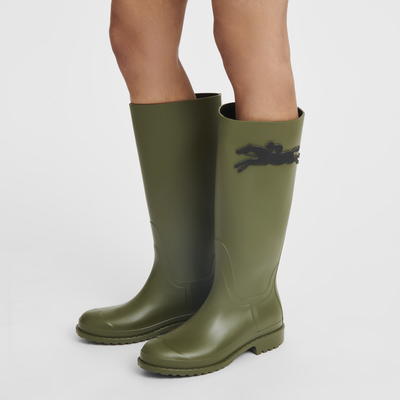 Flache Stiefel Cheval Longchamp , PVC - Khaki