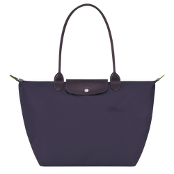 Le Pliage Green L Tote bag , Bilberry - Recycled canvas