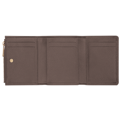 Le Foulonné Compact wallet, Taupe