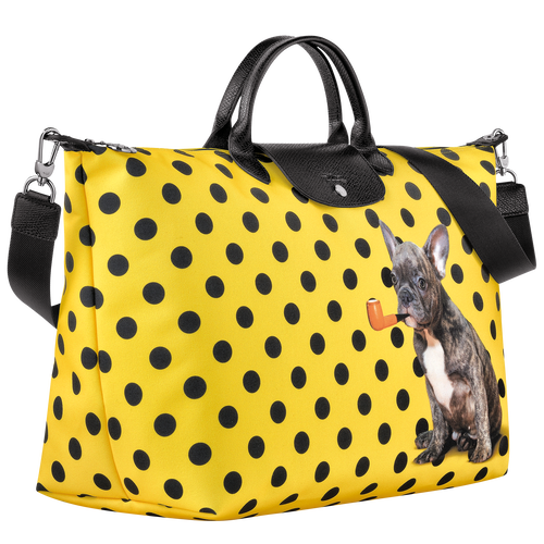 Longchamp x ToiletPaper 旅行袋 S , 黃色 - 帆布 - 查看 3 5