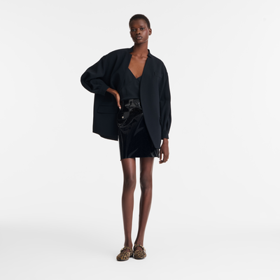 Jacket , Black - Crepe