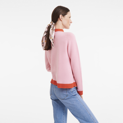 Longchamp 森林 絲質圍巾 50 , 粉紅色 - 真絲
