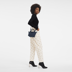 Le Pliage Xtra Tas met handgreep aan de bovenkant XS , Navy - Leder