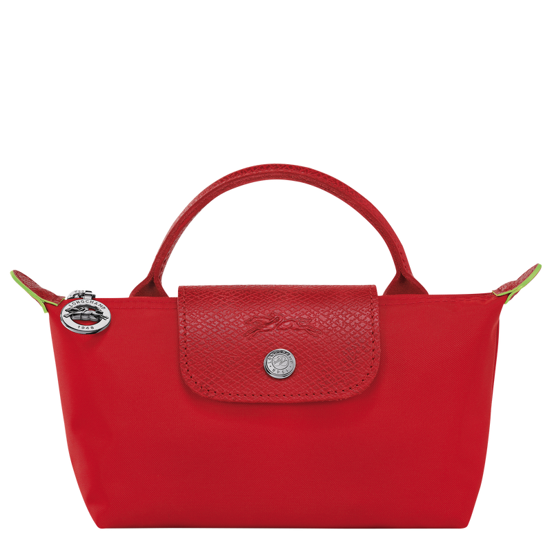 Le Pliage Green Pouch with handle , Tomato - Recycled canvas  - View 1 of  6