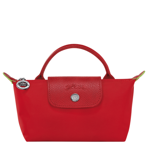 Le Pliage Green Pouch with handle , Tomato - Recycled canvas - View 1 of  6
