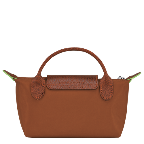 Le Pliage Green Pouch with handle Cognac - Recycled canvas