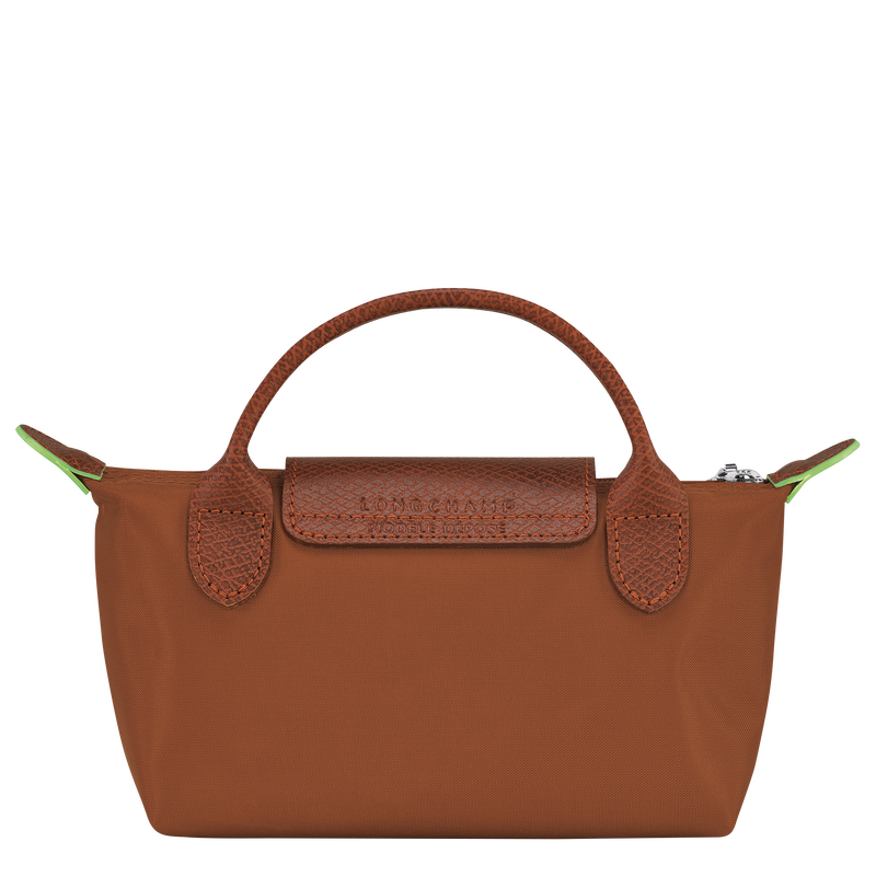 Le Pliage Green Pouch with handle , Cognac - Recycled canvas  - View 4 of 6