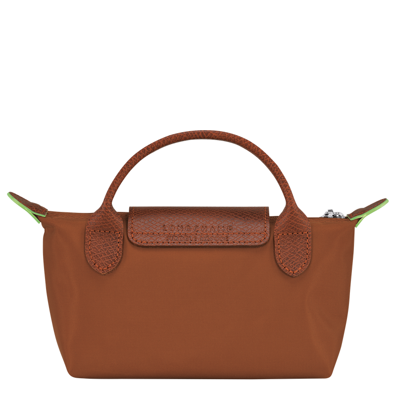 Le Pliage Green Pouch with handle , Cognac - Recycled canvas  - View 4 of  6
