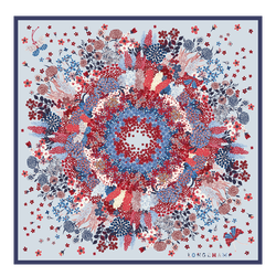 Collier de fleurs Zijden sjaal 90 , Marineblauw - Zijde