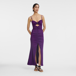 連身裙 , 紫色 - 荷葉邊