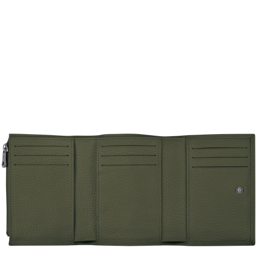 Brieftasche im Kompaktformat Le Roseau Essential , Leder - Khaki - Ansicht 2 von 2