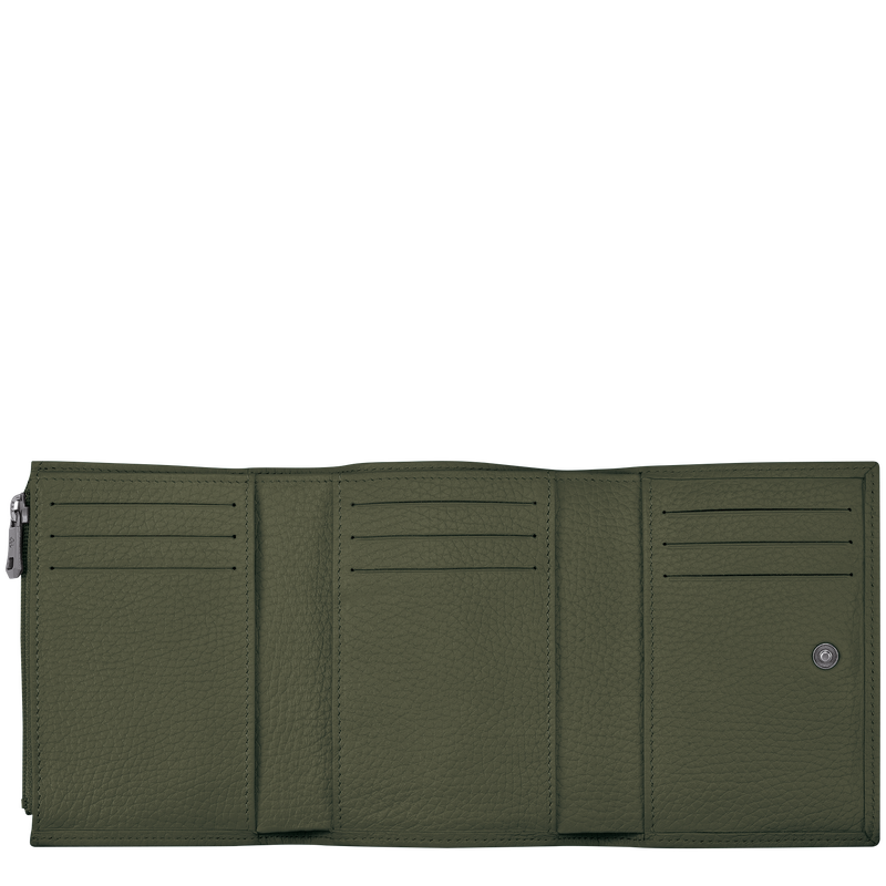 Brieftasche im Kompaktformat Le Roseau Essential , Leder - Khaki  - Ansicht 2 von 2