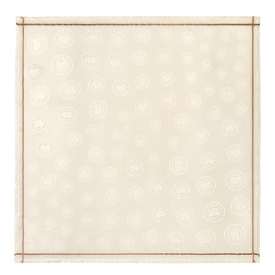 La M&eacute;daille Longchamp Shawl , Ivory - Cotton blend