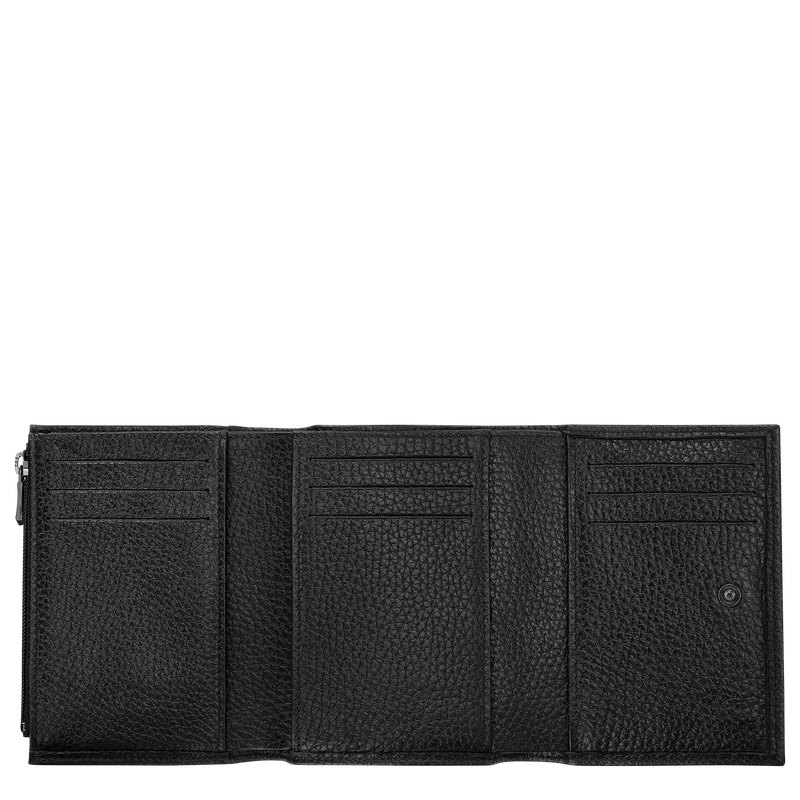 Brieftasche im Kompaktformat Le Roseau Essential , Leder - Schwarz  - Ansicht 2 von 3