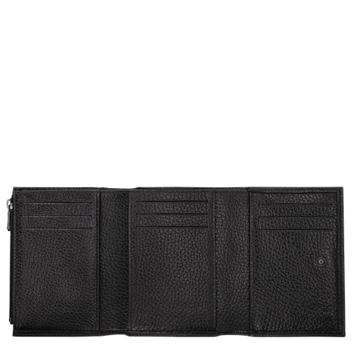 Brieftasche im Kompaktformat Roseau Essential , Leder - Schwarz - Ansicht 2 von 3