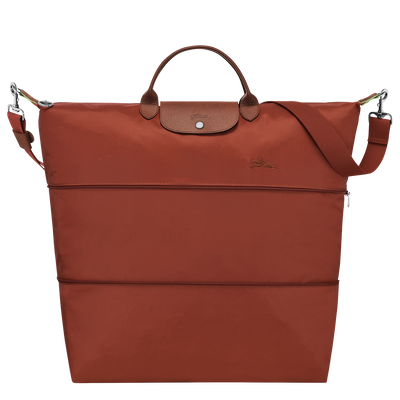 Le Pliage Green Travel bag expandable , Chestnut - Recycled canvas