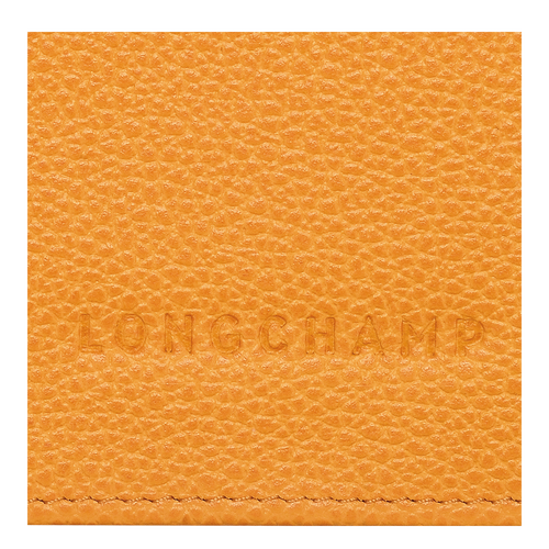 Le Foulonné Continental wallet Apricot - Leather | Longchamp US